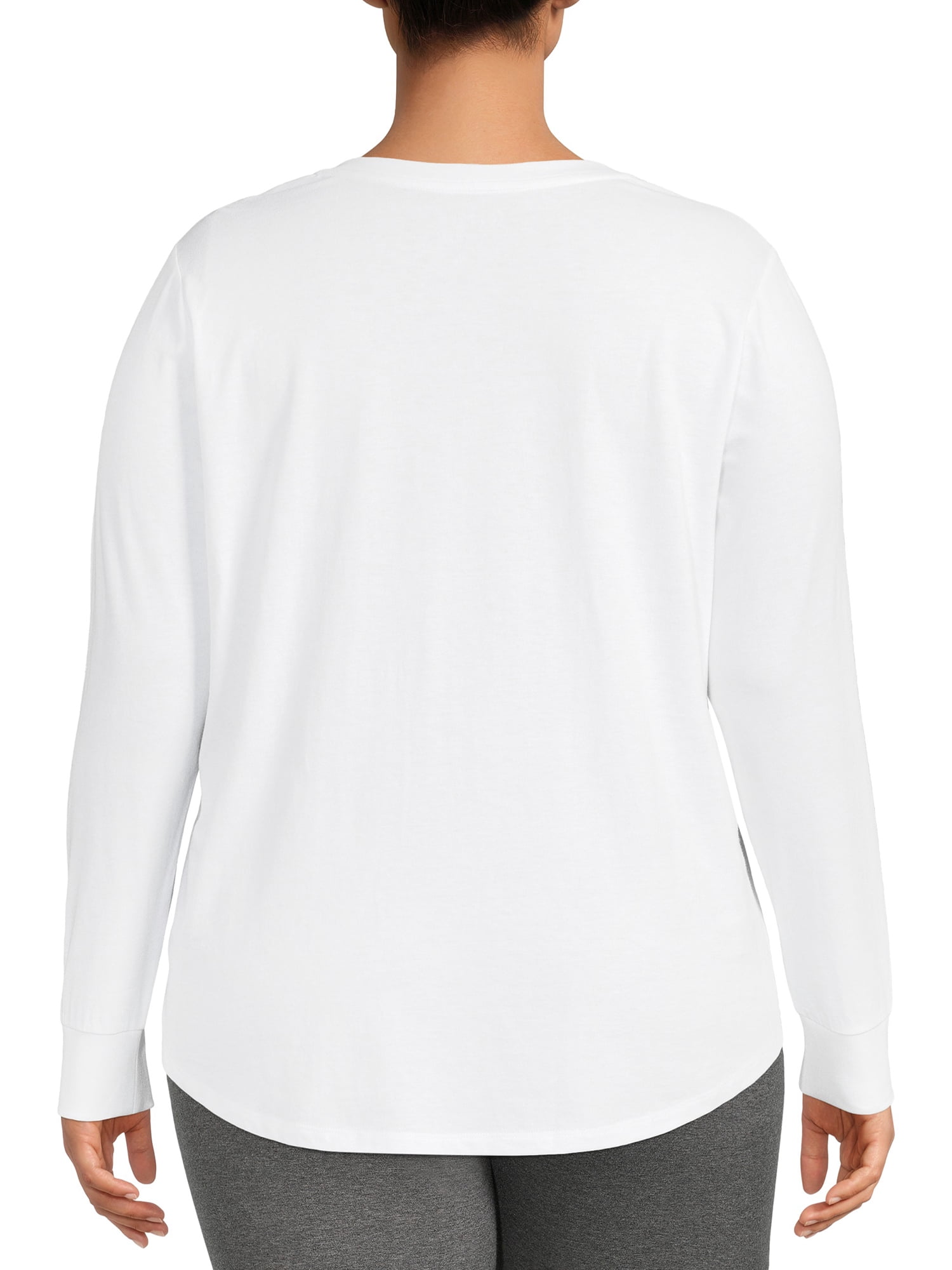 Terra & Sky Women's Plus Size V-Neck Tee with Long Sleeves