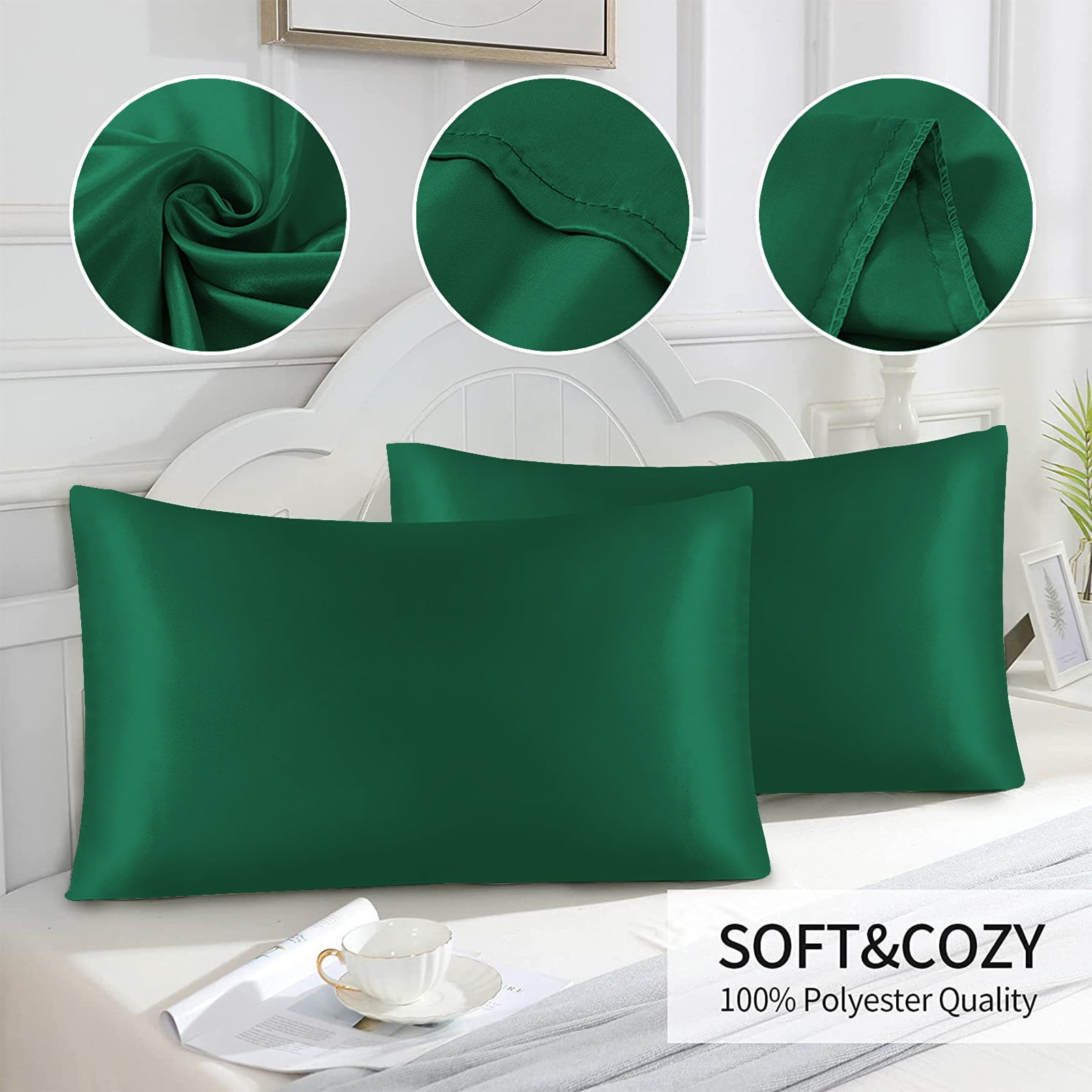 6Pcs Silk Pillowcase for Hair and Skin,Mulberry Silk Pillow Cases Standard Size,Soft Breathabl Cooling Sleep Both Sides Natural Silk Satin Pillow Covers with Hidden Zipper,Gifts for Women Men