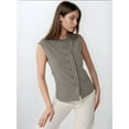 thumbnail image 5 of Plaid Fitted Crew Neck Waistcoat, 5 of 6