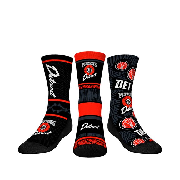 Youth Rock Em Socks  Detroit Pistons 2023/24 City Edition Three-Pack Crew Socks Set