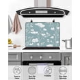 thumbnail image 5 of nqOlkjepod Large Induction Cooktop Protector Mat 31"x24", Spring Flowers Stove Top Covers for Electric Stove, Watercolor Vintage Plant Aqua Blue Leaf Stove Burner Cover Mats, Glass Top Stove Cover, 5 of 8
