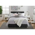 DHP Cambridge Upholstered Bed with Storage, Black Faux Leather, Full