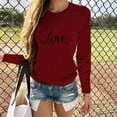 thumbnail image 2 of Fewfanhot Clothes for Women Long Sleeve Tops Graphic Tee Casual Loose Crew Neck T Shirts, 2 of 5
