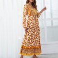 thumbnail image 5 of gakvbuo Fall Dresses for Women Long Sleeve Maxi Dress for Women Plus Size Dress Casual Button Down Boho Dress V Neck Floral Print Fall Long Dresses, 5 of 6