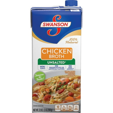 Swanson Unsalted Chicken Broth, 32 oz. (Best Store Bought Chicken Stock)