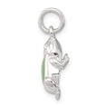 thumbnail image 2 of 925 Sterling Silver Polished Green Cats Eye Frog Charm 19x13mm Wide Pendant Necklace for Women, 2 of 4