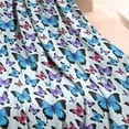 thumbnail image 3 of Lightblue Butterfly Pattern Blanket,Comfortable Soft Flannel Throw Blanket,All Season,Warm Lightweight Blankets for Sofa Bed Couch Living Room Chair,30"x40", 3 of 4