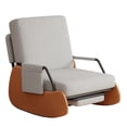 thumbnail image 3 of Furniliving Rocking Chair, Upholstered Nursery Rocking Chair with Footrest and Adjustable Backrest, Glider Rocker Accent Chair for Living Room, Bedroom, Nursery, Gray, 3 of 10