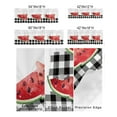 thumbnail image 3 of Kitchen Cafe Valance Curtain for Small Windows,Summer Fruit Watercolor Watermelon Rod Pocket Valances Black and White Buffalo Checker Window Treatment Panel for Living Room/Bedroom/Bathroom,42x12in, 3 of 9