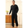 thumbnail image 3 of Iceglad Men's Pajama Set Soft Ribbed Knit Long Sleeve Top and Pants Mens Loungewear 2 Piece Sleep Set, 3 of 8