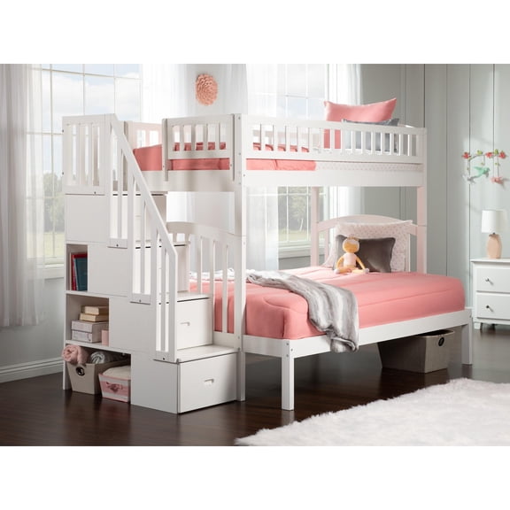 AFI Westbrook Staircase Bunk Twin over Full, White