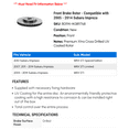 thumbnail image 2 of Front Brake Rotor - Compatible with 2005 - 2014 Subaru Impreza 2006 2007 2008 2009 2010 2011 2012 2013, 2 of 2