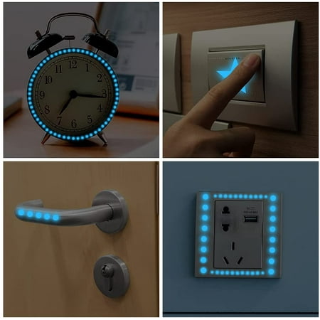 1012pcs Glow In The Dark Stars For Ceiling Glowing Staroon Wall Decals Adhesive Stickers Kids Nursery Kindergarten Bedroom Living Room Blue 1012pcs Glow In The Dark Stars For, Clock That Glows On The Ceiling