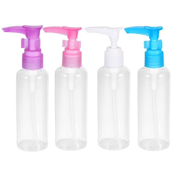MOKKHNB 4-Pack Press Pump Bottles, Plastic Lotion Dispenser for Office, Bathroom, and Home Storage