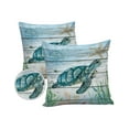 thumbnail image 2 of Outdoor Throw Pillow Cover Underwater Sea Turtle Seaweed Waterproof Cushion Covers 2 Pack Compass Starfish on Wood Plank Pillow Cases Home Decoration for Patio Garden Couch Sofa, 2 of 7