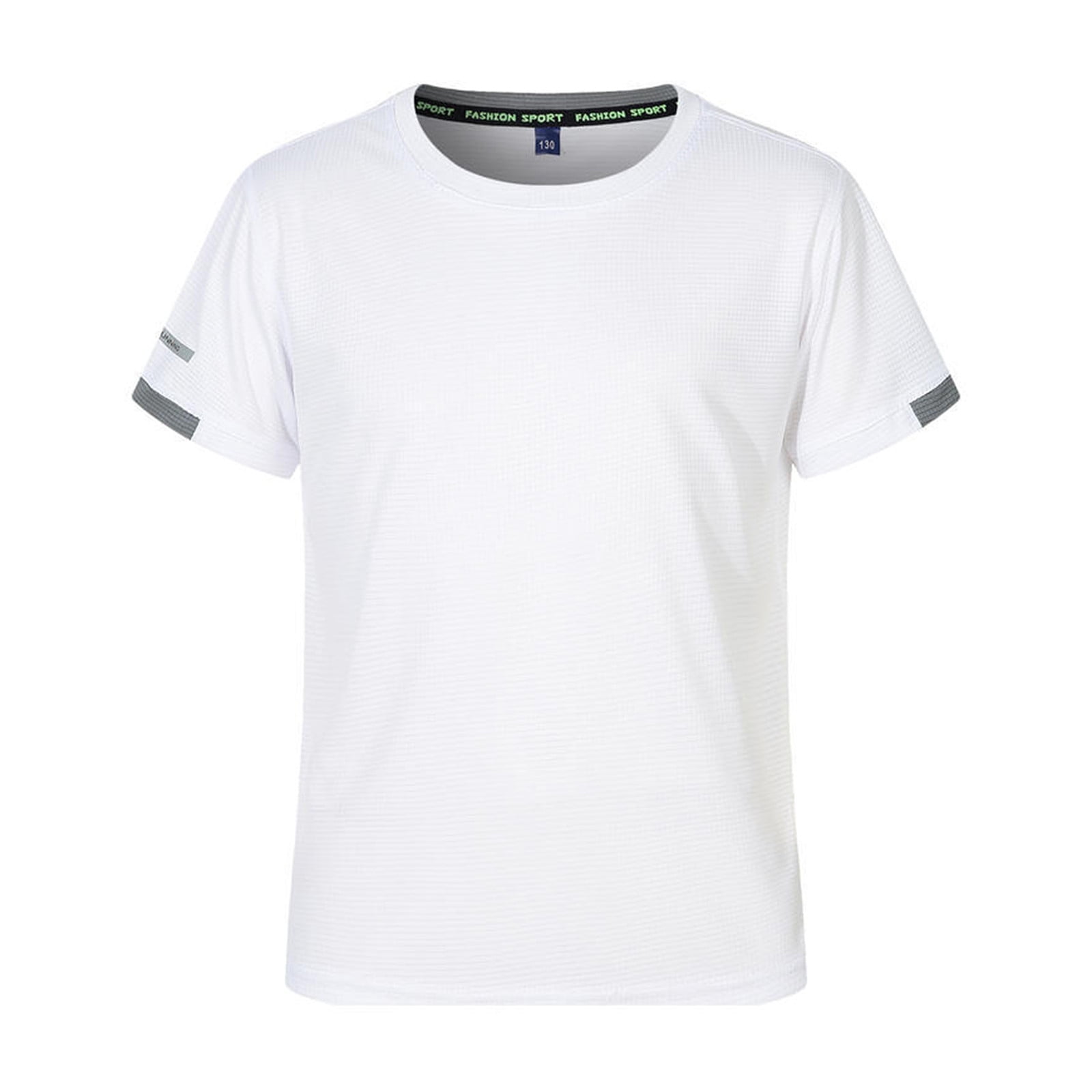 Chemises Garçons T-Shirts Manches Courtes Haut Uni Unisexes Col