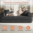 thumbnail image 2 of 78-Inch Gray Corduroy Convertible Sleeper Sofa Bed, High-Density Foam Couch with Storage Bag, Space-Saving for Living Room & Home Office, 2 of 10