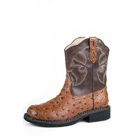 Ostrich Skin Boots - Roper Western Boots Womens Leather Ostrich Tan 09-021-1532-1418 TA