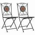 thumbnail image 1 of vidaXL Chaises Bistro Mosaïque 2 Pcs Orange/gris, 1 of 5