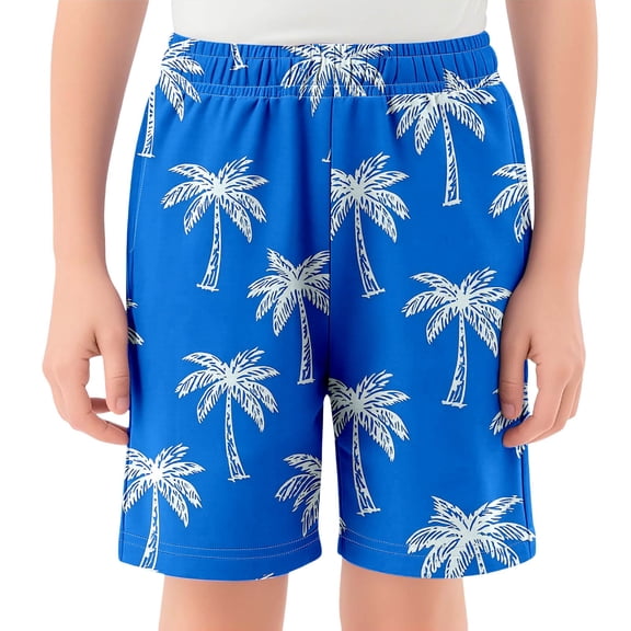 JAJAHO Boys Summer Beach Shorts Breathable Mesh Loose Fit Straight Leg Casual Elastic Waist Running Shorts For Kids 2-14Y Holiday Beachwear