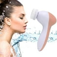 thumbnail image 6 of 5 in 1 Facial cleansing brush- waterproof face spin brush set, deep cleansing, gentle exfoliating, removing blackheads, massaging, face and body Peach, 6 of 7