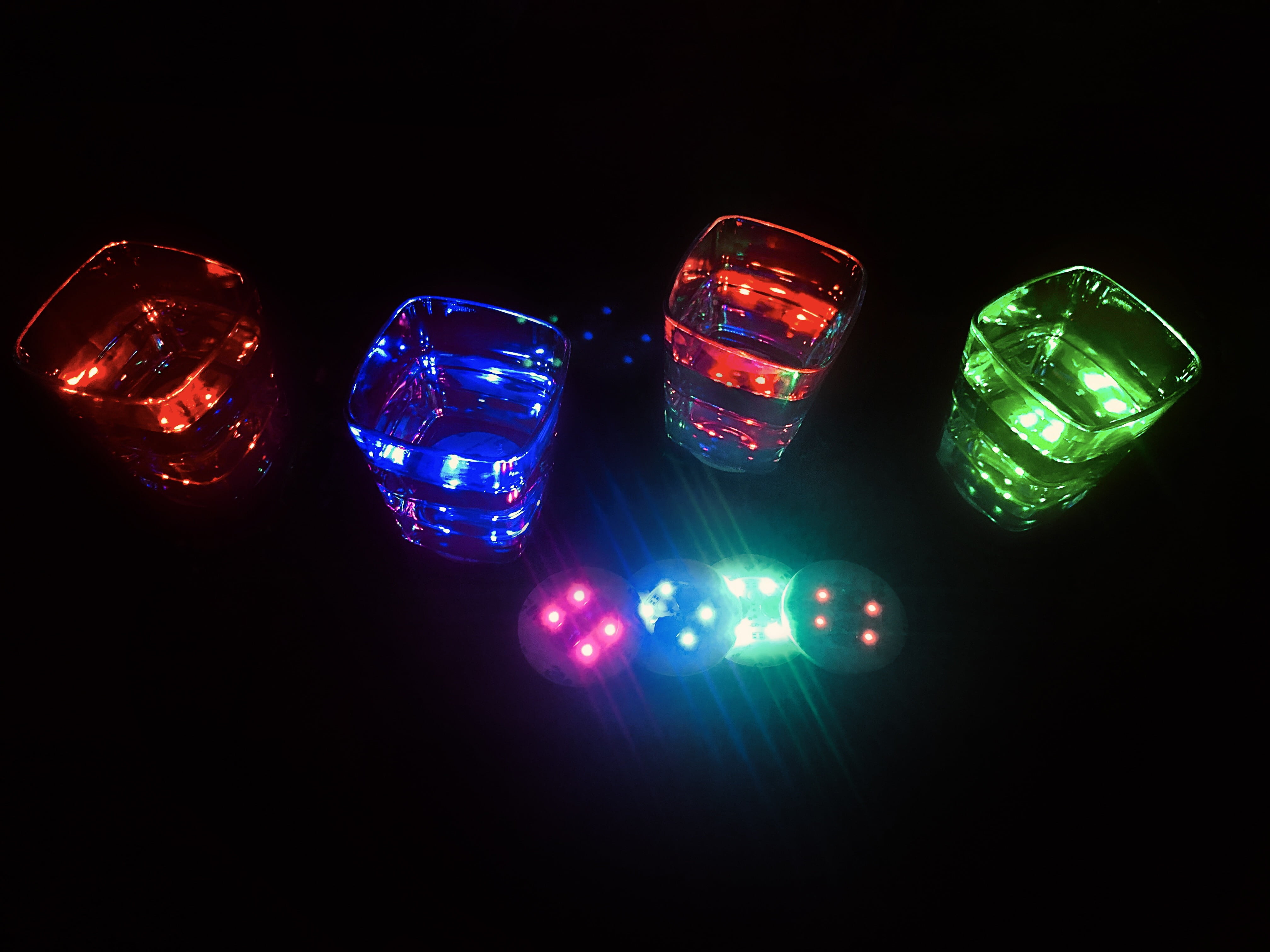 MultiColored LED Illumination Disc (10 count); LED Coasters for Drinks