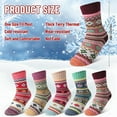 thumbnail image 7 of Armscye 5 Pairs  Womens Thick Knit Winter Socks, Stripe Wool Winter Socks, Wool Vintage Socks for Indoor Warmth, Comfortable Breathable Cotton Socks for Women Indoor Warming Christmas Gifts, 7 of 7