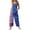 Dark Blue, variant on JULMCOMO American Flag Jumpsuits for Women Independence Day Cotton Linen Summer Patriotic Rompers 250th Year Wide Leg Sleeveless Stars Stripes Pants with Pockets Blue L