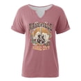 thumbnail image 4 of TrendOFT Oversized Rock Band T Shirts for Women Country Music Shirt V Neck Tops Music City Tshirt Vintage Guitar Wings Graphic Tees Pink XXL, 4 of 4