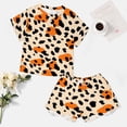 thumbnail image 4 of Leopard Print Pattern Pajama Set for Women 2 Piece Sleepwear Loungewear Short Sleeve, 4 of 7