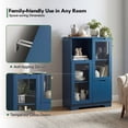 thumbnail image 3 of Leumius Sideboard Cabinet with Storage,Buffet Cabinet with Glass Doors & Drawer,Open Storage Cabinet for Living room,Blue, 3 of 8