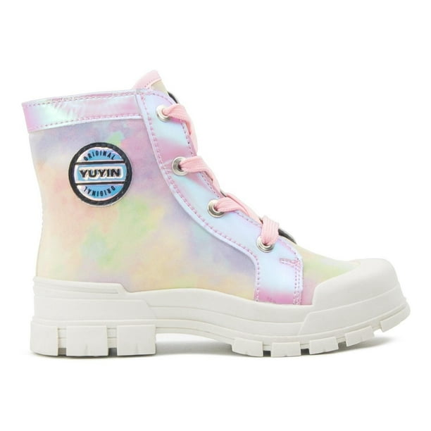 Botín Plataforma Niña Suela Chunky Tornasol Yuyin 15-17.5 blanco 15