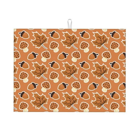 

Xecao Mushroom maple nuts Patten Drying Mat Dish Drying Mats for Kitchen Counter Super Absorbent Dish Drying Pads 18×24 Inch