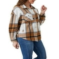 thumbnail image 4 of Family Matching Women Girls Flannel Plaid Jacket Shacket Long Button Down Shirt Coat, 4 of 6