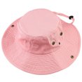 thumbnail image 7 of Wide Brim Hiking Fishing Safari Boonie Bucket Hats 100% Cotton UV Sun Protection For Men Women Outdoor Activities L/XL Pink, 7 of 7