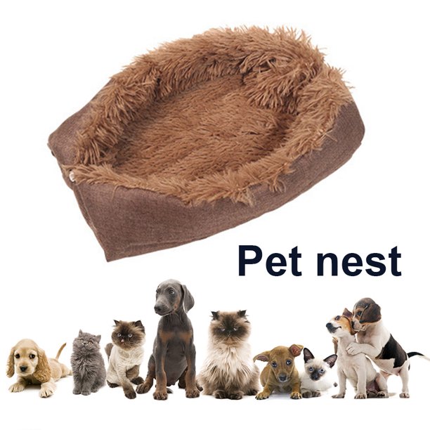 Cojín rectangular 2 en 1 para perros y gatos, cama antideslizante de felpa suave para mascotas (Café S) Ndcxsfigh Para estrenar