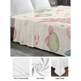 thumbnail image 6 of Pink Blue Green Easter California King Size Flat Sheet, Wrinkleproof & Fadeproof Cooling Flat Bed Sheet Only, Spring Bunny Colorful Eggs Breathable Soft Bedding Top Sheets 108 x 98 Inches, 6 of 8