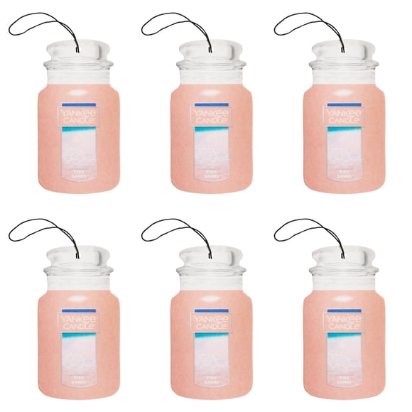 Yankee Candle Paquete de 6 Ambientadores de Papel para Auto con Aroma Pink Sands
