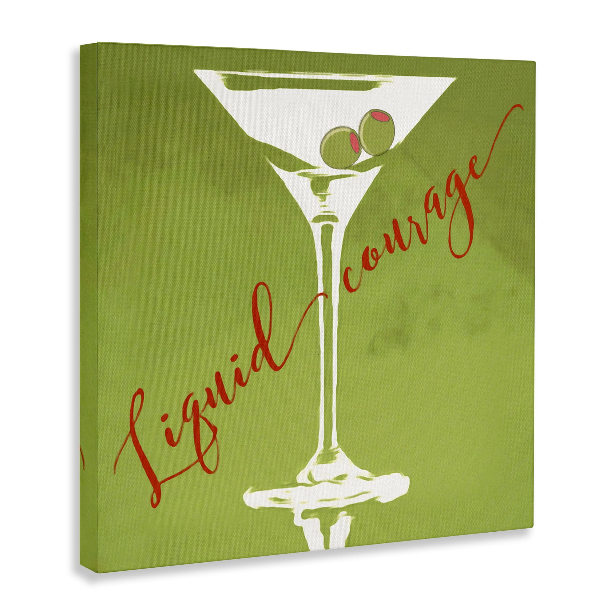 Stupell Industries Liquid Courage Sassy Martini Food & Beverage Painting Wrapped Canvas Art Print Wall Art, 30 x 30