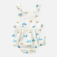 thumbnail image 4 of Sopiago Baby 1 Piece Summer Romper Baby Girl Print Jumpsuit Sleeveless Backless Overalls Girls Outfits (Beige,3-6 Months), 4 of 6