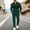 Set-A191Army Green, variant on Gamivast Golf Style Mens Tracksuit Long Sleeve Waffle-Knit Shirt and Drawstring Pants Soft Color Block Set for Casual Athletic Daily Sports