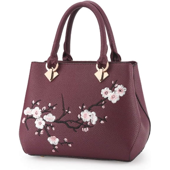 Embroidery Women Top Handle Satchel Handbags Shoulder Bag Tote Purse Messenger Bags Crossbody Bag