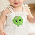 thumbnail image 3 of JUMEYU Baby Girl Romper Newborn Baby Girl Romper Sleeve Baby Dress Romper Infant Girl Summer Clothes with Headband 0 3 6 9 12 18 24 Months (White,12-18 Months), 3 of 5