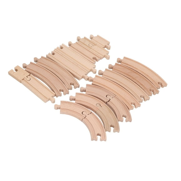 Juego De Vías De Tren Para Niños Pequeños, Kit De Montaje, Paquete De Expansión De Vías De Madera Educativo DIY Con Accesorios Ricos