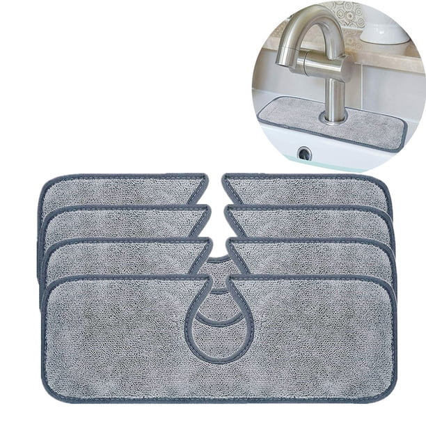 Mat De Grifo Absorbente Fregadero Protector De Salpicaduras De Microfibra Challe Splash Almohadillas De Secado De Plato Para Baño De Cocina,2/4Pcs Sweethay HA041049-02