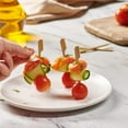 thumbnail image 6 of GUSTO 3.5" Paddle Bamboo Picks Wood Skewers for Appetizers, 100 pack, Party Occasion, 6 of 8