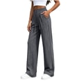 thumbnail image 2 of Ndbuld Womens Sweat Pant Fashion Women Casual High Waist Pocket Pants Pants Comfortable Casual Pants,Gray,XL, 2 of 3