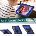 thumbnail image 3 of Case for iPad 6th / 5th Gen (2018 2017) / iPad Air 2 / iPad Pro 9.7 inch with Screen Protector, 360 Degree Rotating Kickstand Hand Strap Shockproof Cover with Shoulder Strap, Dark Blue PC, 3 of 7