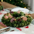 thumbnail image 2 of 14 Inch Christmas Wreath with Pinecones & Berries - Realistic Artificial Greenery Wreath for Front Door, Wall, Window - Indoor/Outdoor Holiday Decor for Home, Office, Porch, 2 of 6