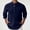 Navy-b, variant on Mens T-Shirt 3/4 Sleeve Crew Neck Henley Shirt Loose Fit Blue Shirt with Button Summer Vacation Beach Shirts